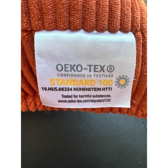 Fall Harvest “Together” Rectangle Decorative Pillow 23x13 Tan Orange Corduroy - Picture 5 of 6